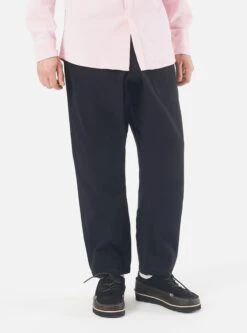 Universal Works Peacenik Pant In Black Nebraska Cotton