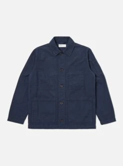 Universal Works Quilted Coverall Jacket In Navy Cotton