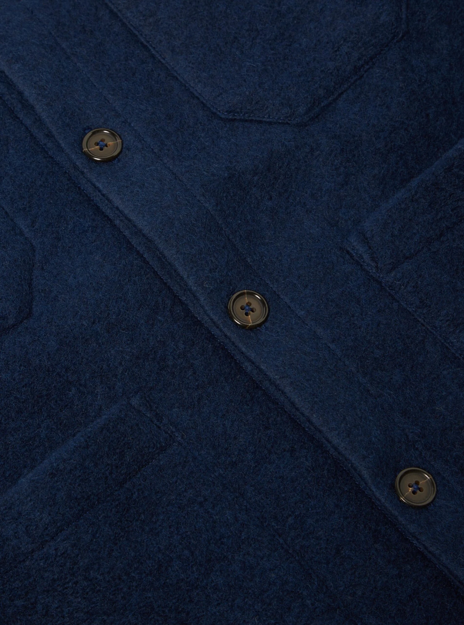 Universal Works Cardigan In Indigo Wool Fleece - Image 4