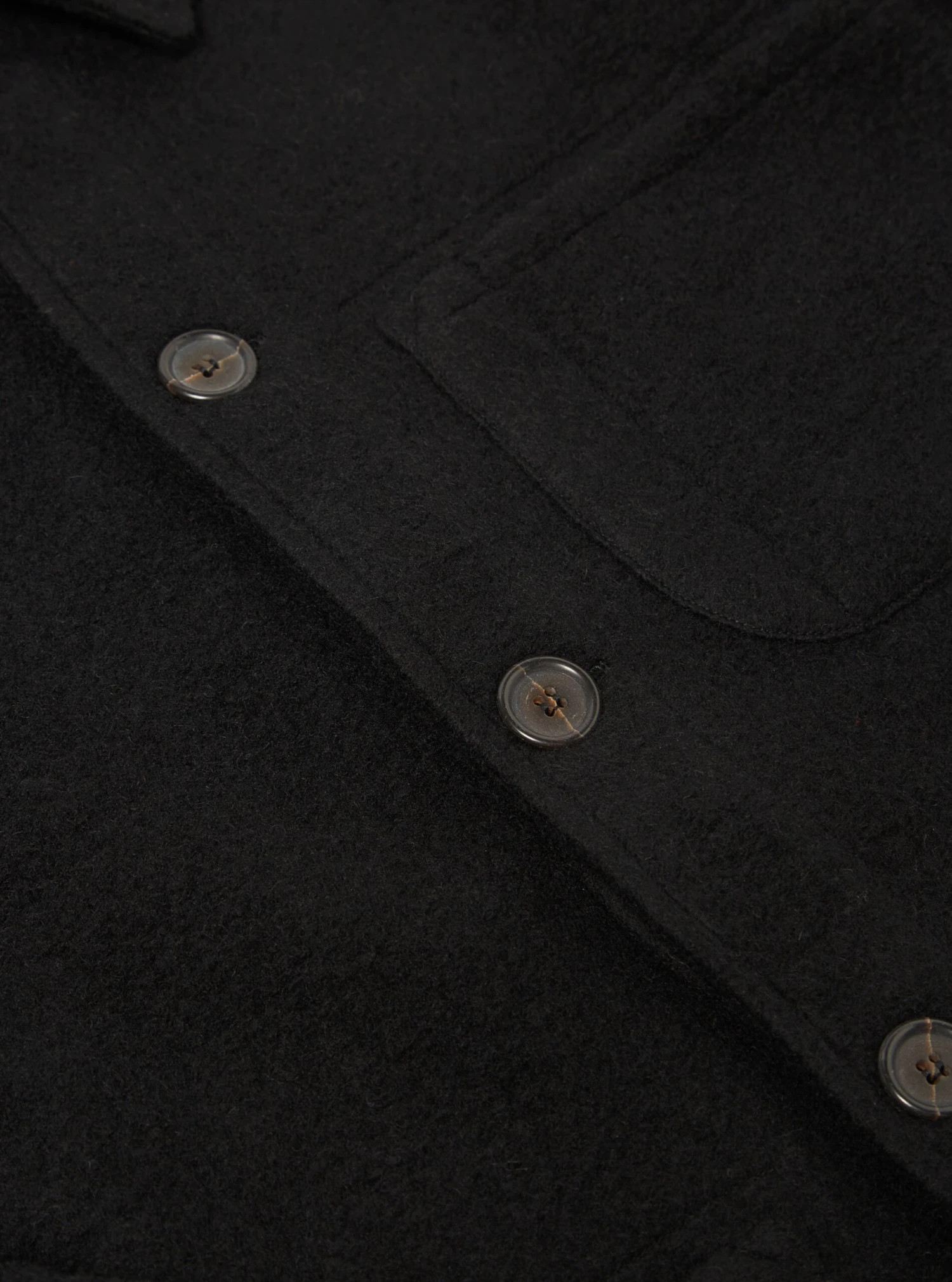Universal Works Field Jacket In Black Wool Fleece - Image 4