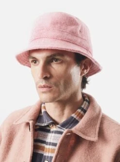 Universal Works Bucket Hat In Pink Harris Tweed