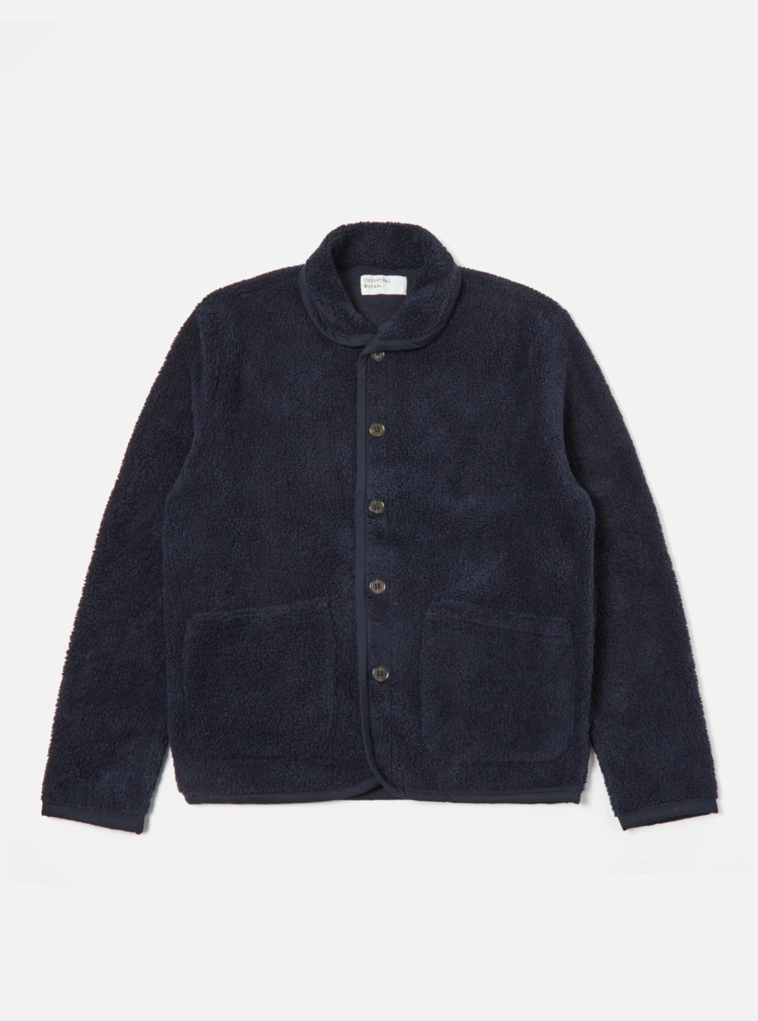 Universal Works Lancaster Jacket In Navy Mountain Fleece