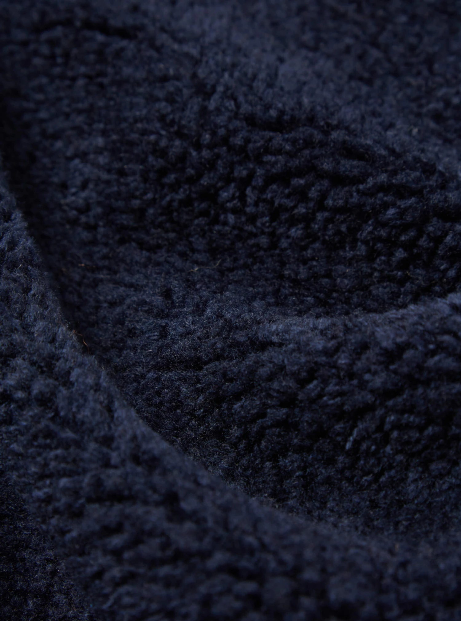 Universal Works Lancaster Jacket In Navy Mountain Fleece - Image 6