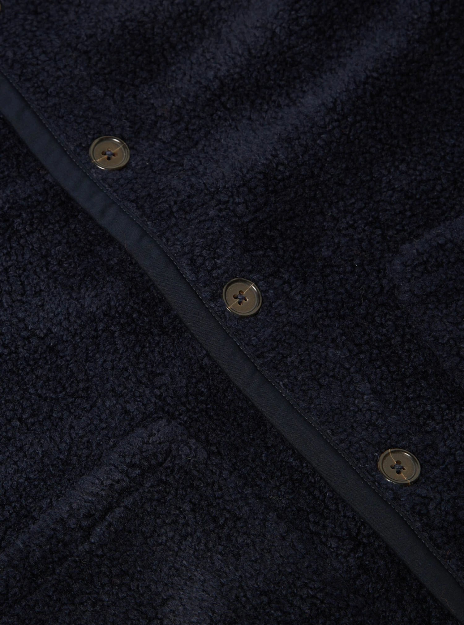 Universal Works Lancaster Jacket In Navy Mountain Fleece - Image 4