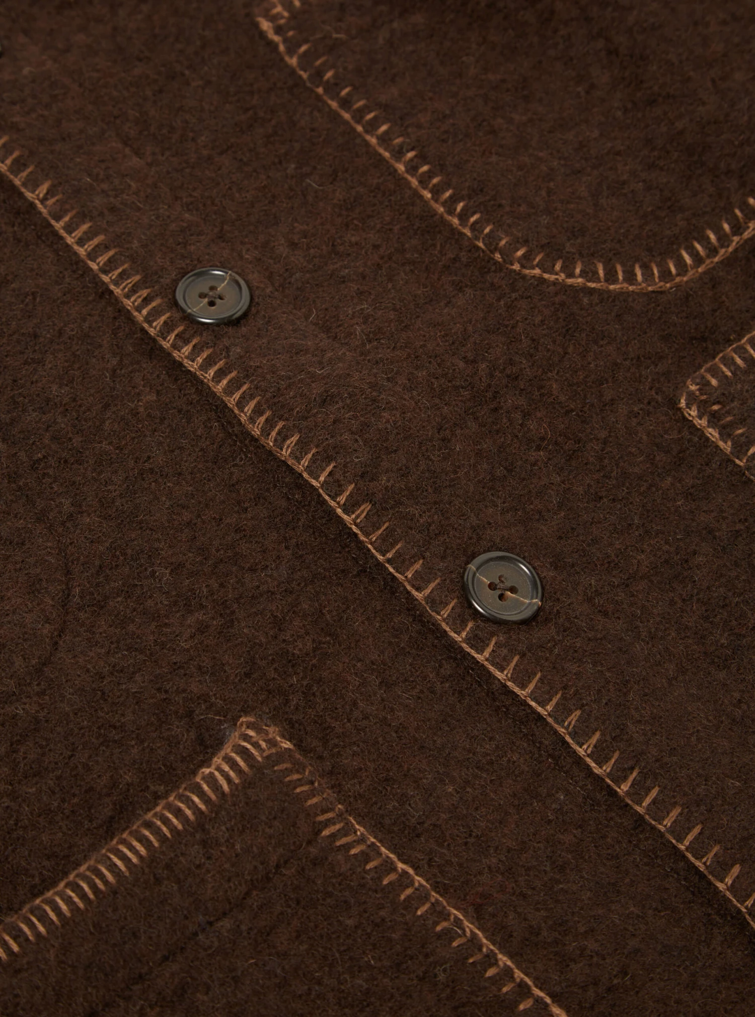 Universal Works Blanket Cardigan In Brown Studio Wool Mix - Image 5