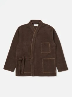 Universal Works Blanket Kyoto Work Jacket In Brown Studio Wool Mix