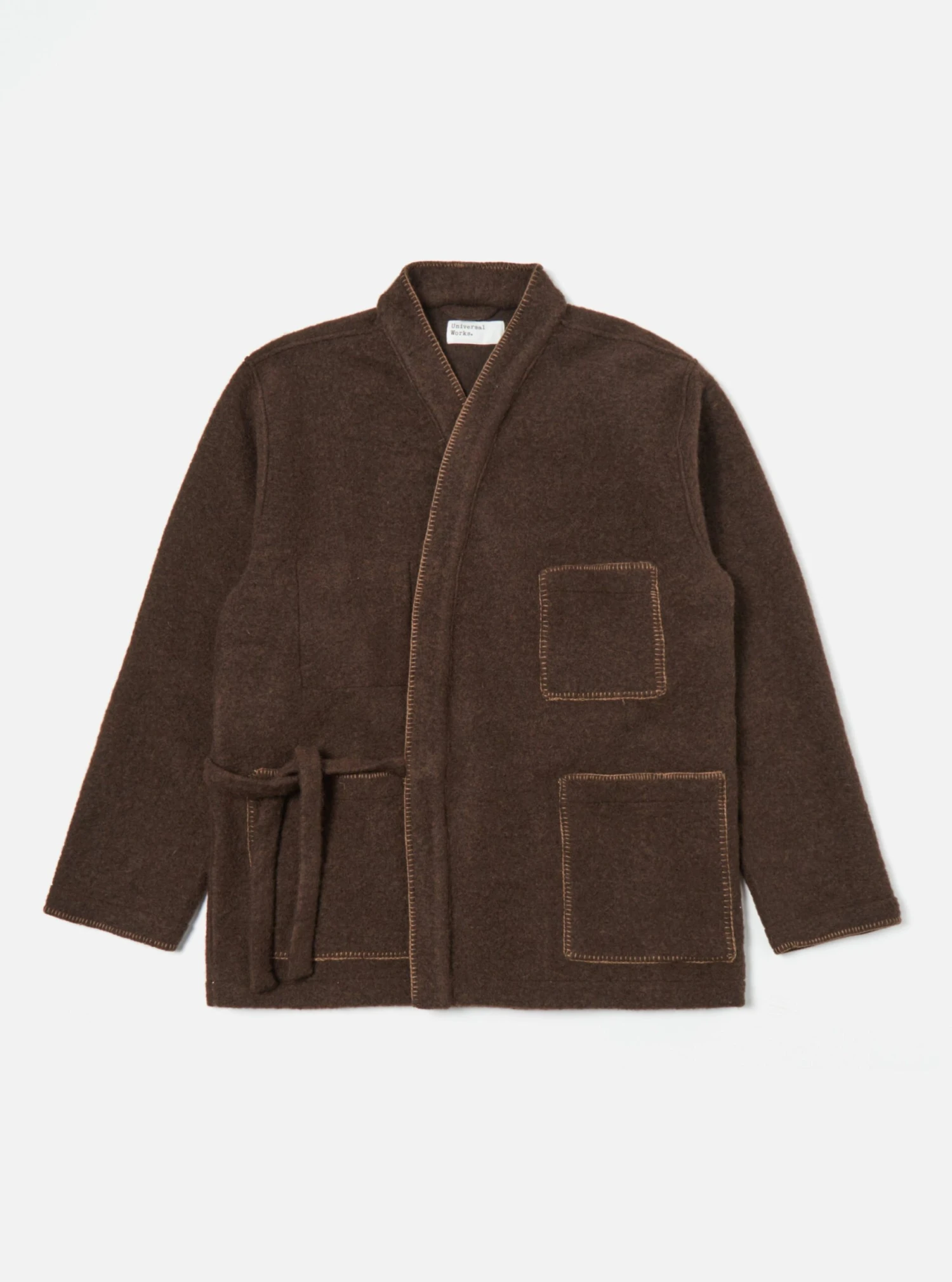 Universal Works Blanket Kyoto Work Jacket In Brown Studio Wool Mix