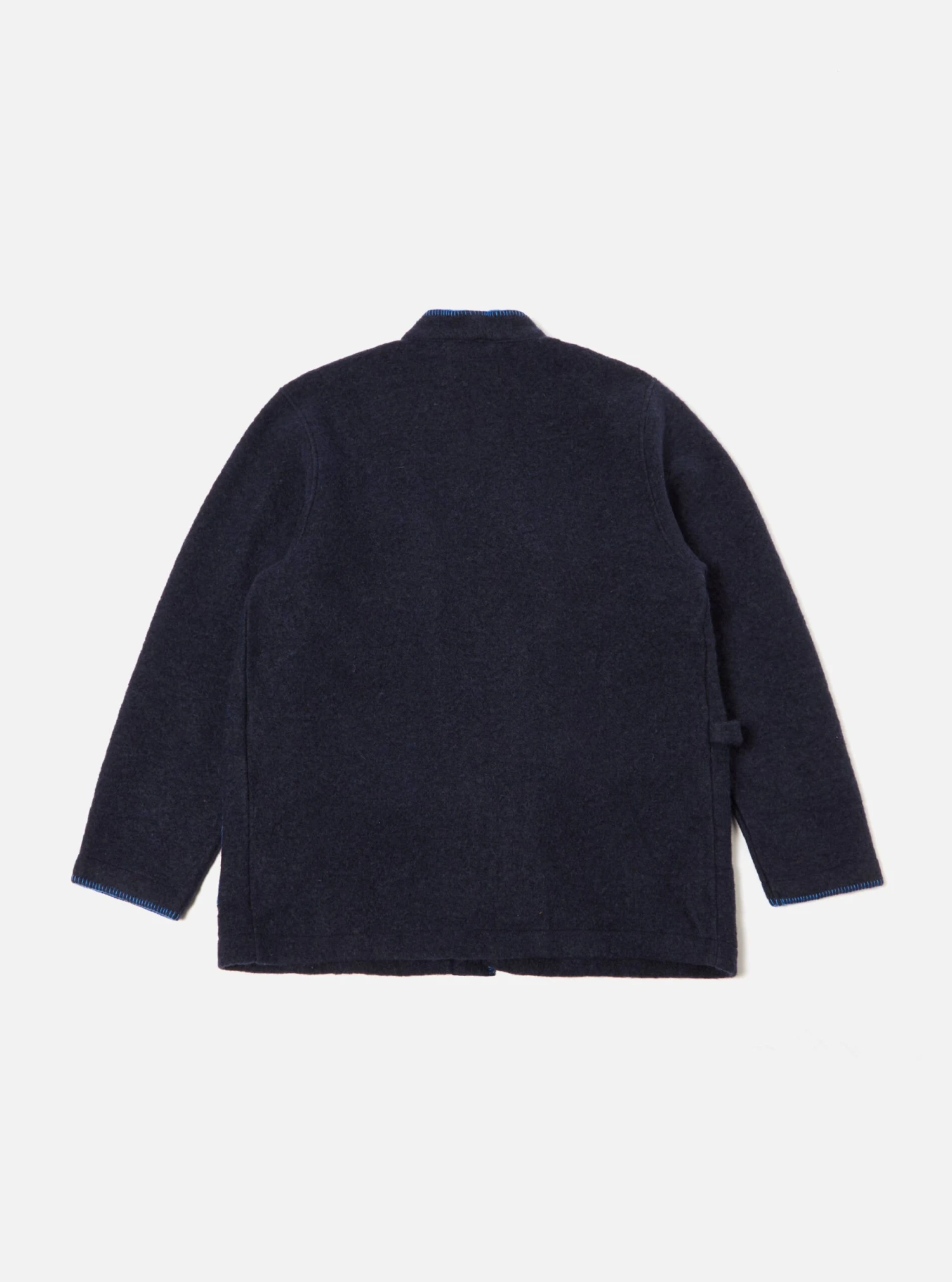 Universal Works Blanket Kyoto Work Jacket In Navy Studio Wool Mix - Image 2