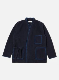 Universal Works Blanket Kyoto Work Jacket In Navy Studio Wool Mix