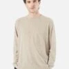 Universal Works L/S Big Pocket Tee In Sand Recycled Wool Mix SJ