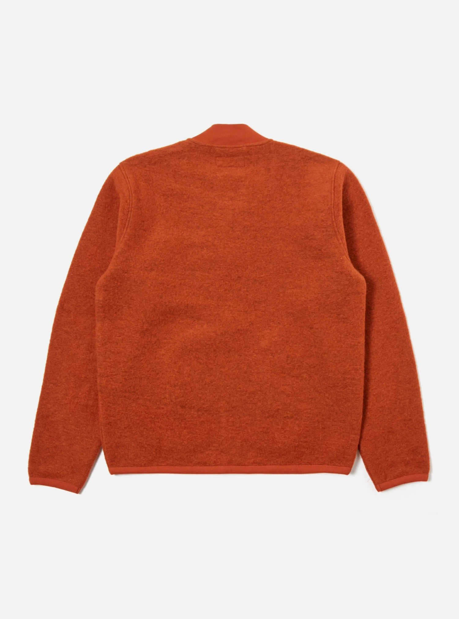 Universal Works Zip Bomber In Orange Wool Fleece - Image 2