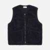 Universal Works Zip Gilet In Navy Mountain Fleece