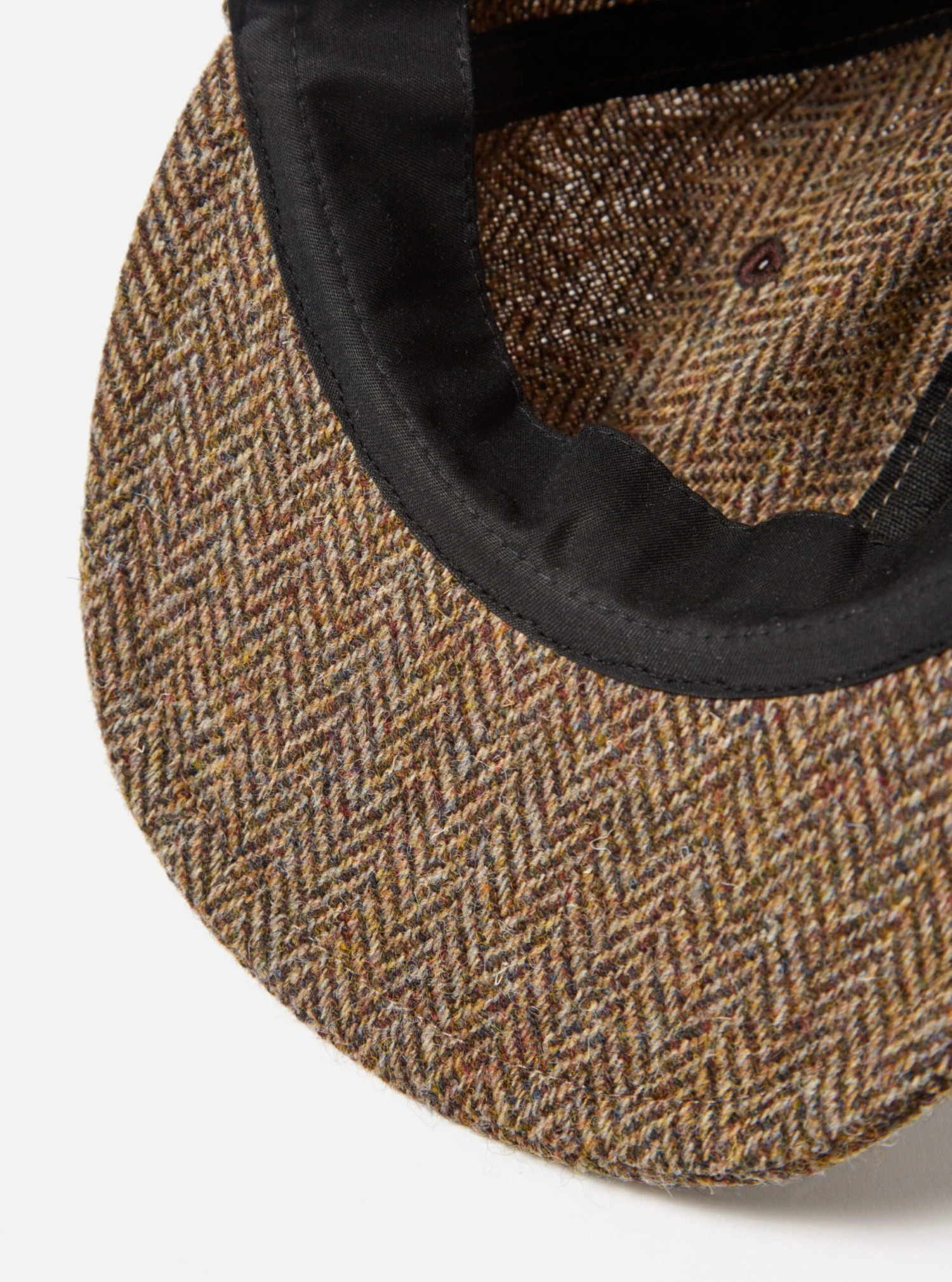 Universal Works Cricket Cap In Brown Herringbone Harris Tweed - Image 5