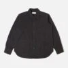 Universal Works Travail Overshirt In Black Nebraska Cotton