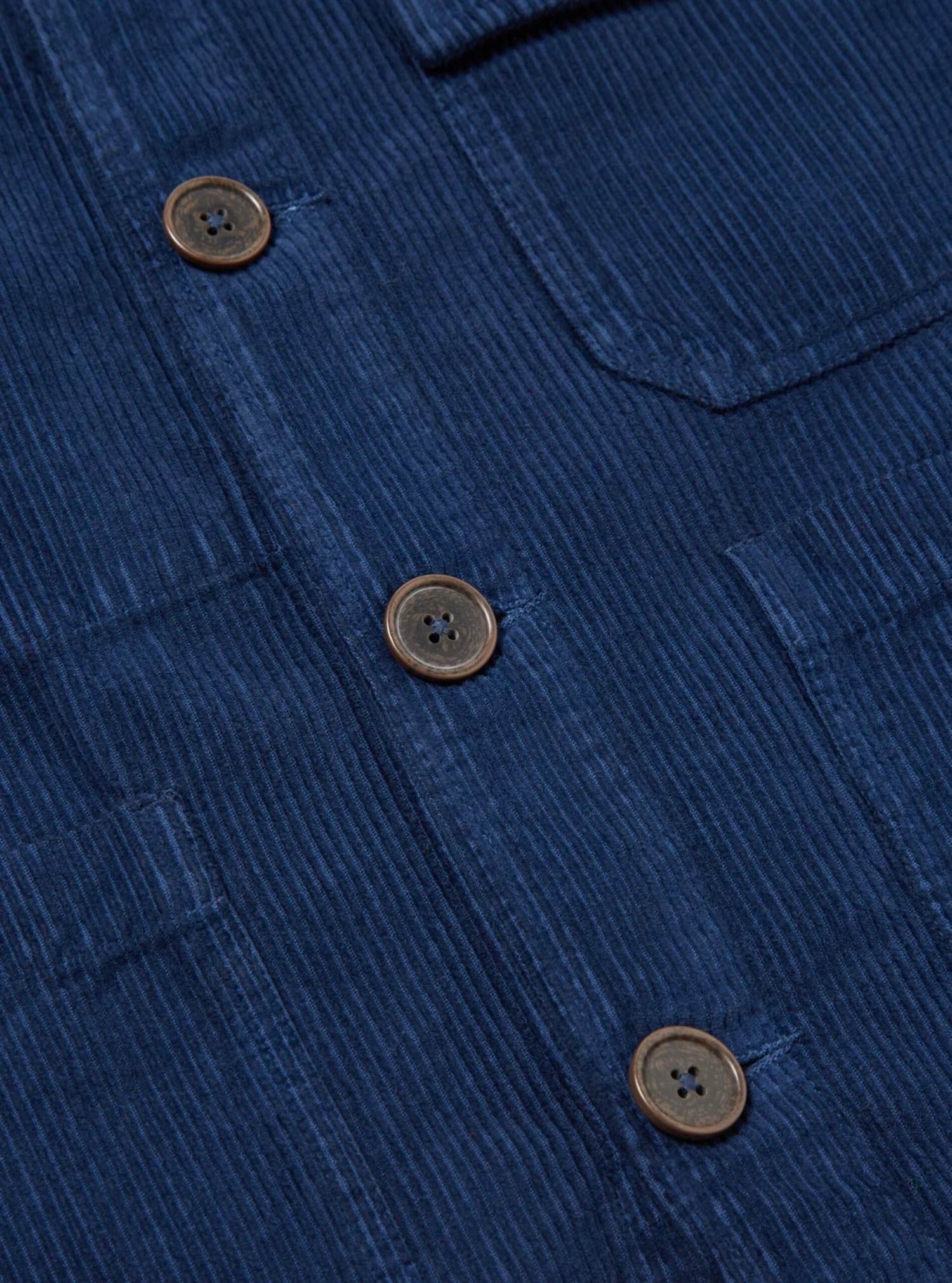 Universal Works Cabin Jacket In Indigo Corduroy/Soft Twill - Image 4