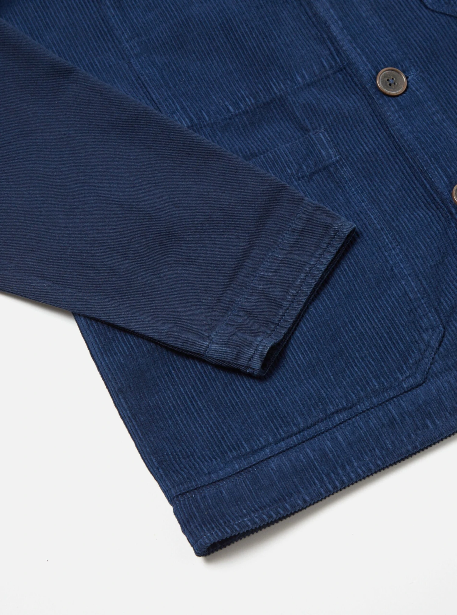 Universal Works Cabin Jacket In Indigo Corduroy/Soft Twill - Image 6