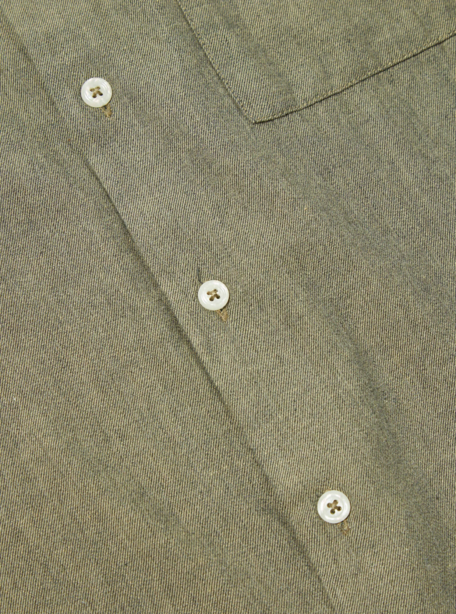 Universal Works Square Pocket Shirt In Olive IT Brushed Twill - Image 6