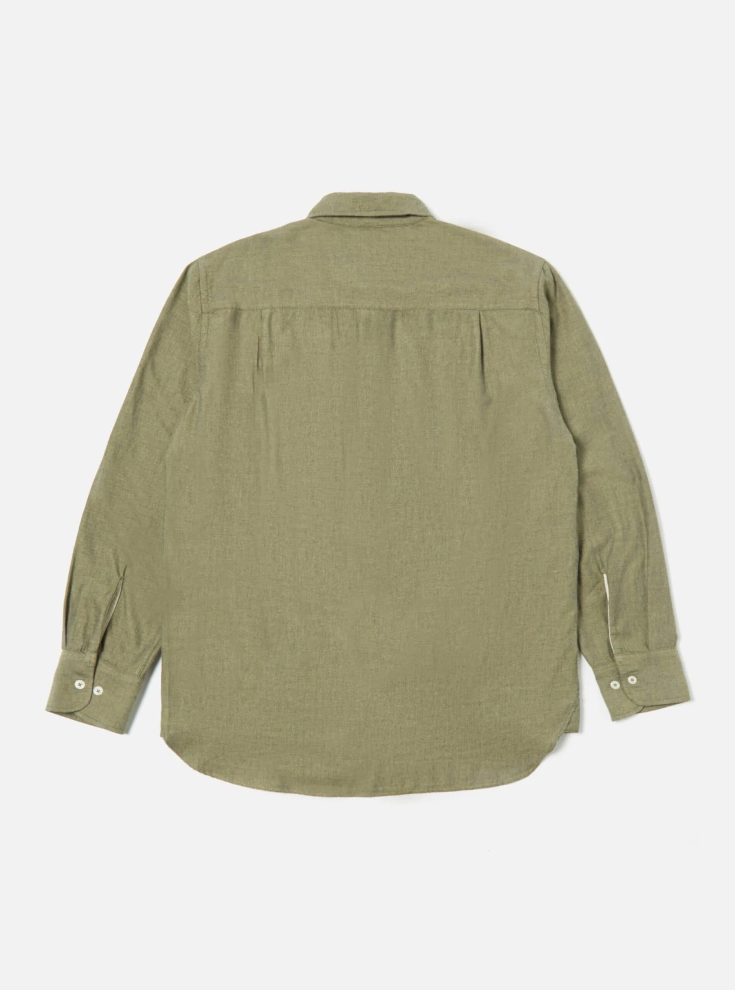 Universal Works Square Pocket Shirt In Olive IT Brushed Twill - Image 3