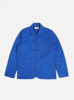 Universal Works Bakers Jacket In Royal Blue Byron Twill