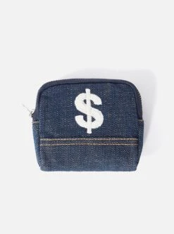 Universal Works Dollar Coin Pouch In Indigo Denim