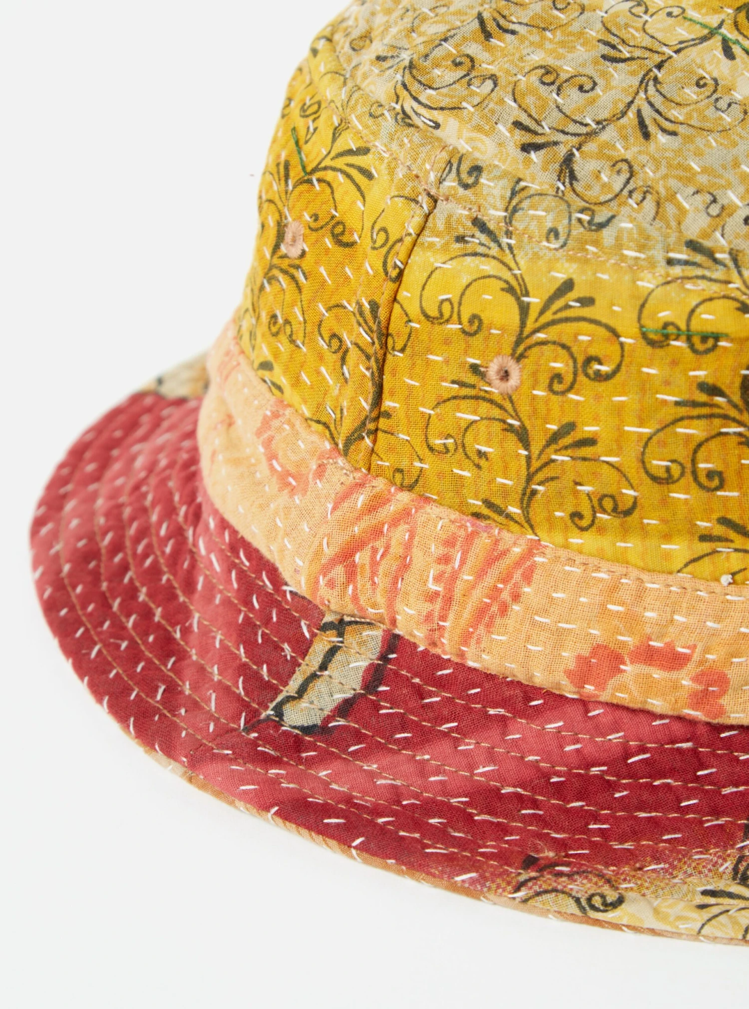 Universal Works Kantha Patchwork Bucket Hat #10 - Large. - Image 3