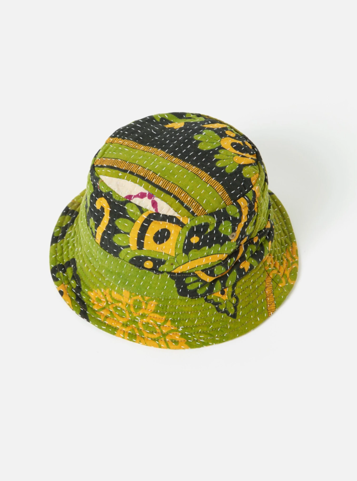 Universal Works Kantha Patchwork Bucket Hat #17 - Small. - Image 2