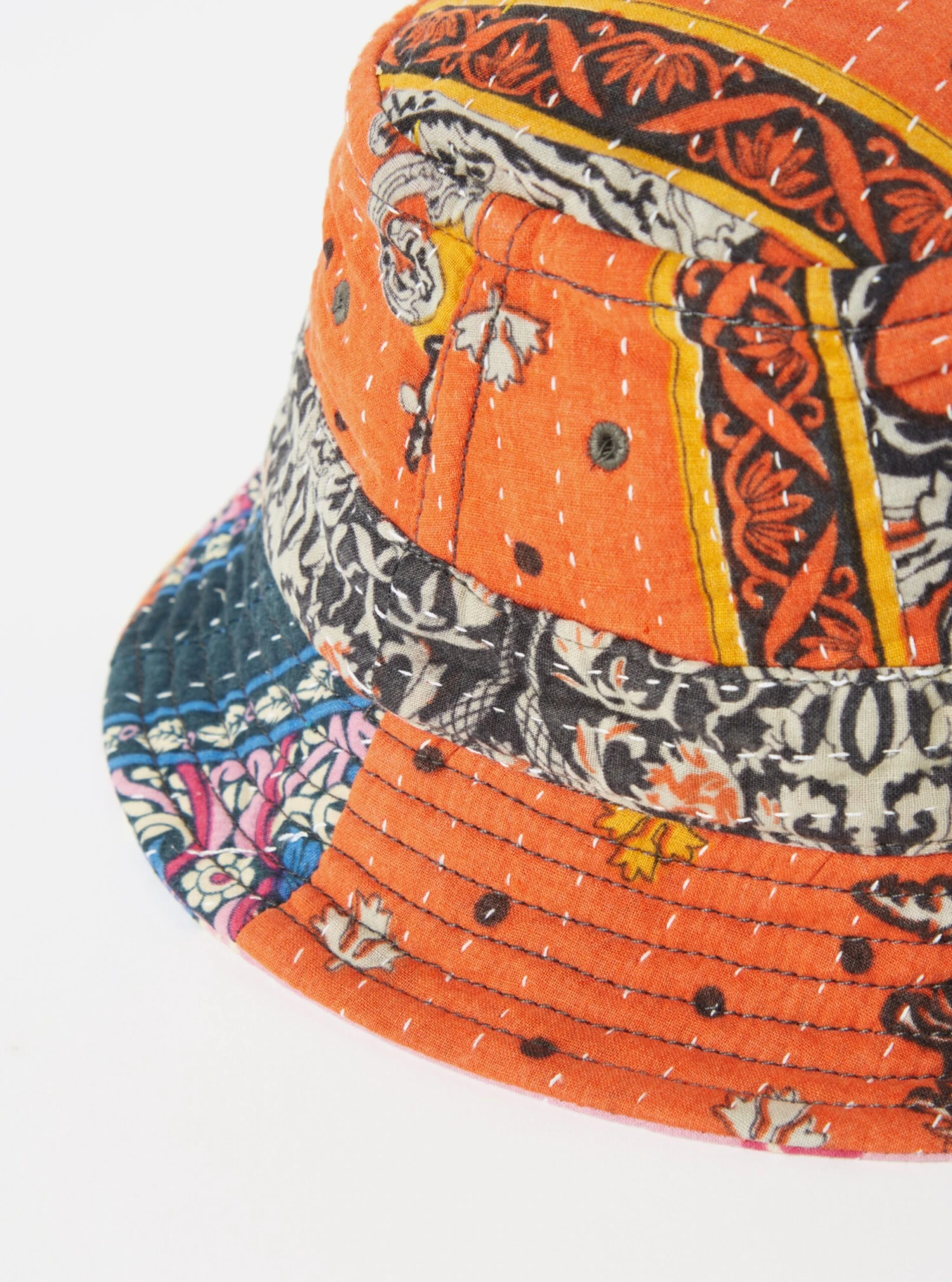 Universal Works Kantha Patchwork Bucket Hat #25 - Small. - Image 3