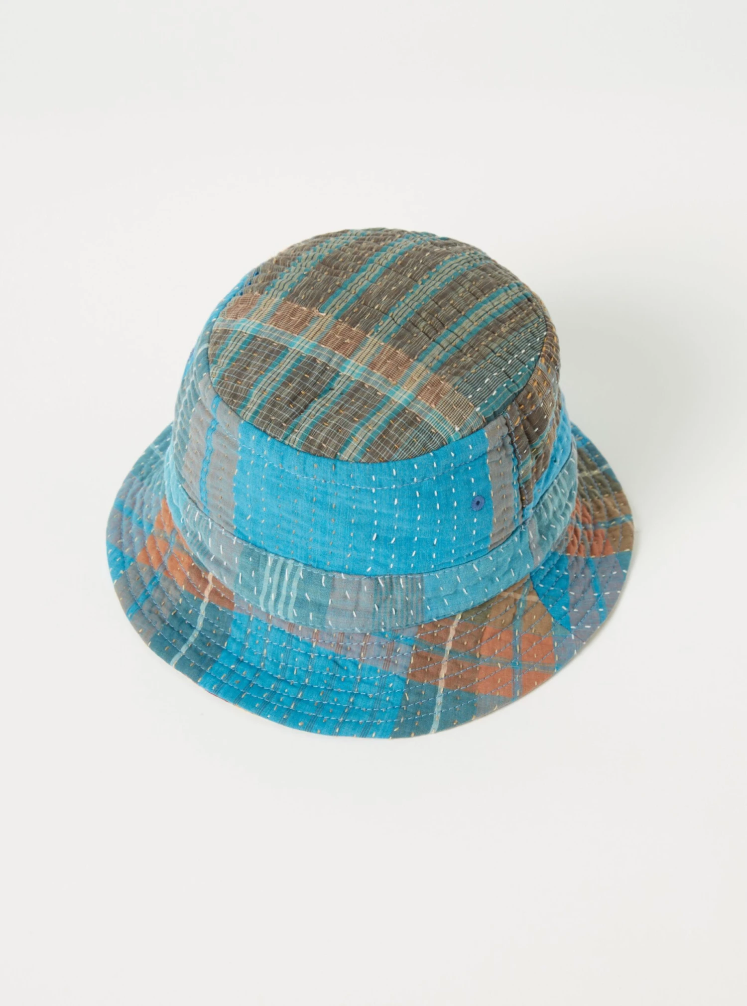 Universal Works Kantha Patchwork Bucket Hat #32 - Medium. - Image 2