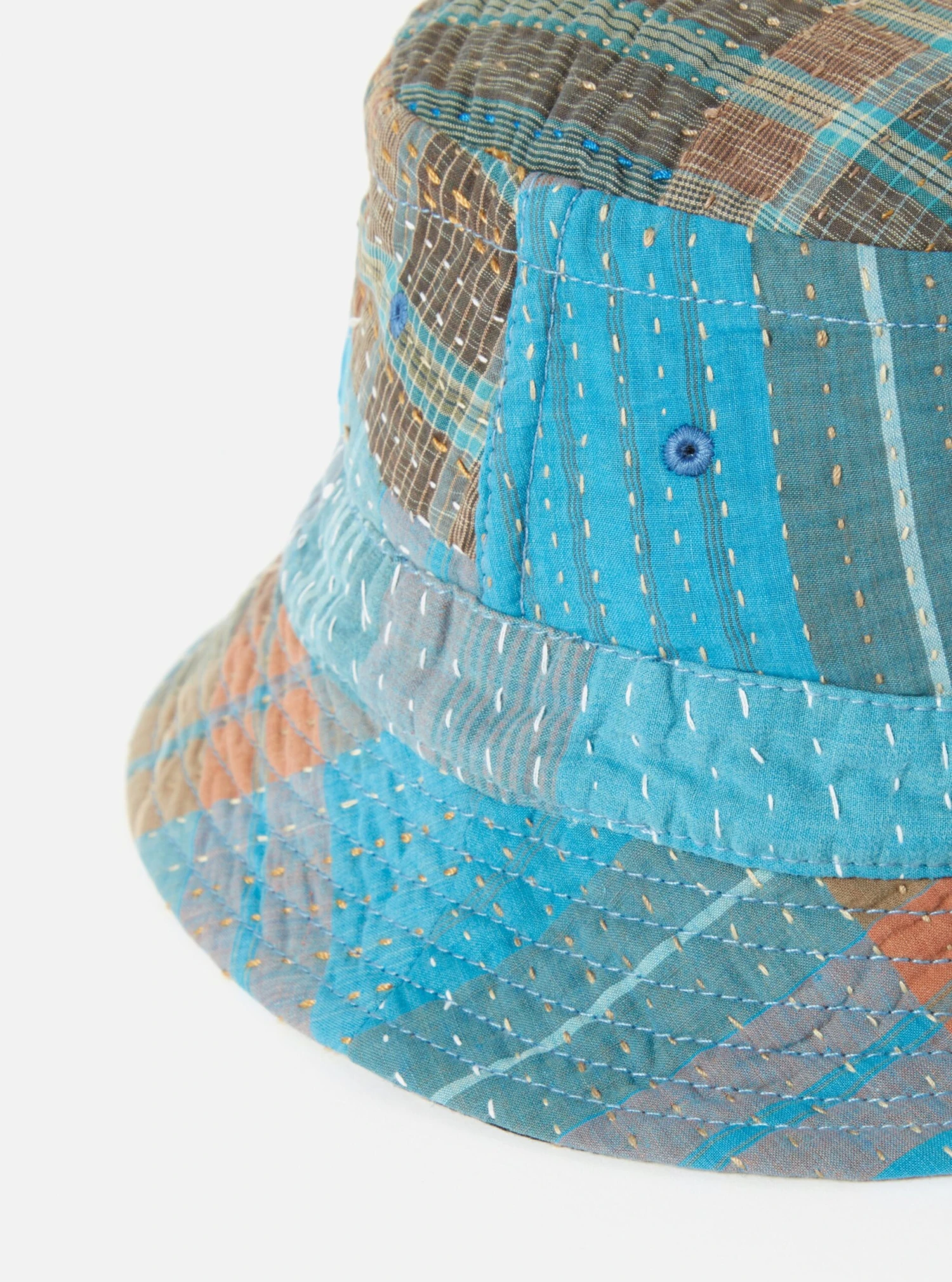 Universal Works Kantha Patchwork Bucket Hat #32 - Medium. - Image 3