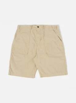 Universal Works Fatigue Short In Stone Summer Fine Cord
