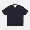 Universal Works Pullover S/S Shirt In Navy Barca Dobby Cotton
