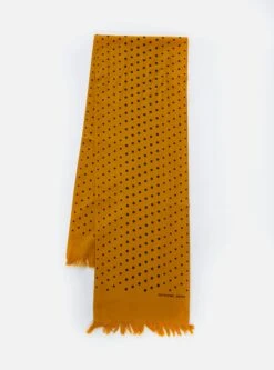 Universal Works Short Scarf In Gold/Black Dot Print