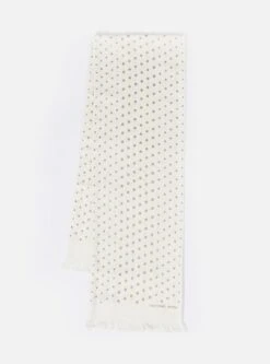 Universal Works Short Scarf In Ecru/Gold Dot Print