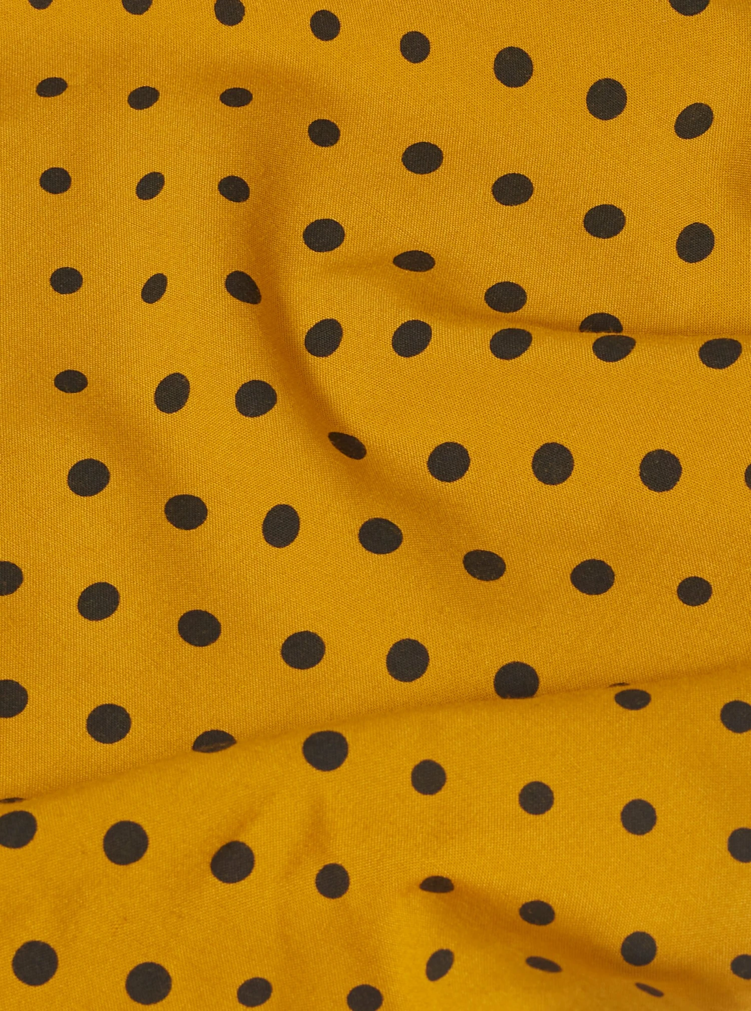 Universal Works Short Scarf In Gold/Black Dot Print - Image 2
