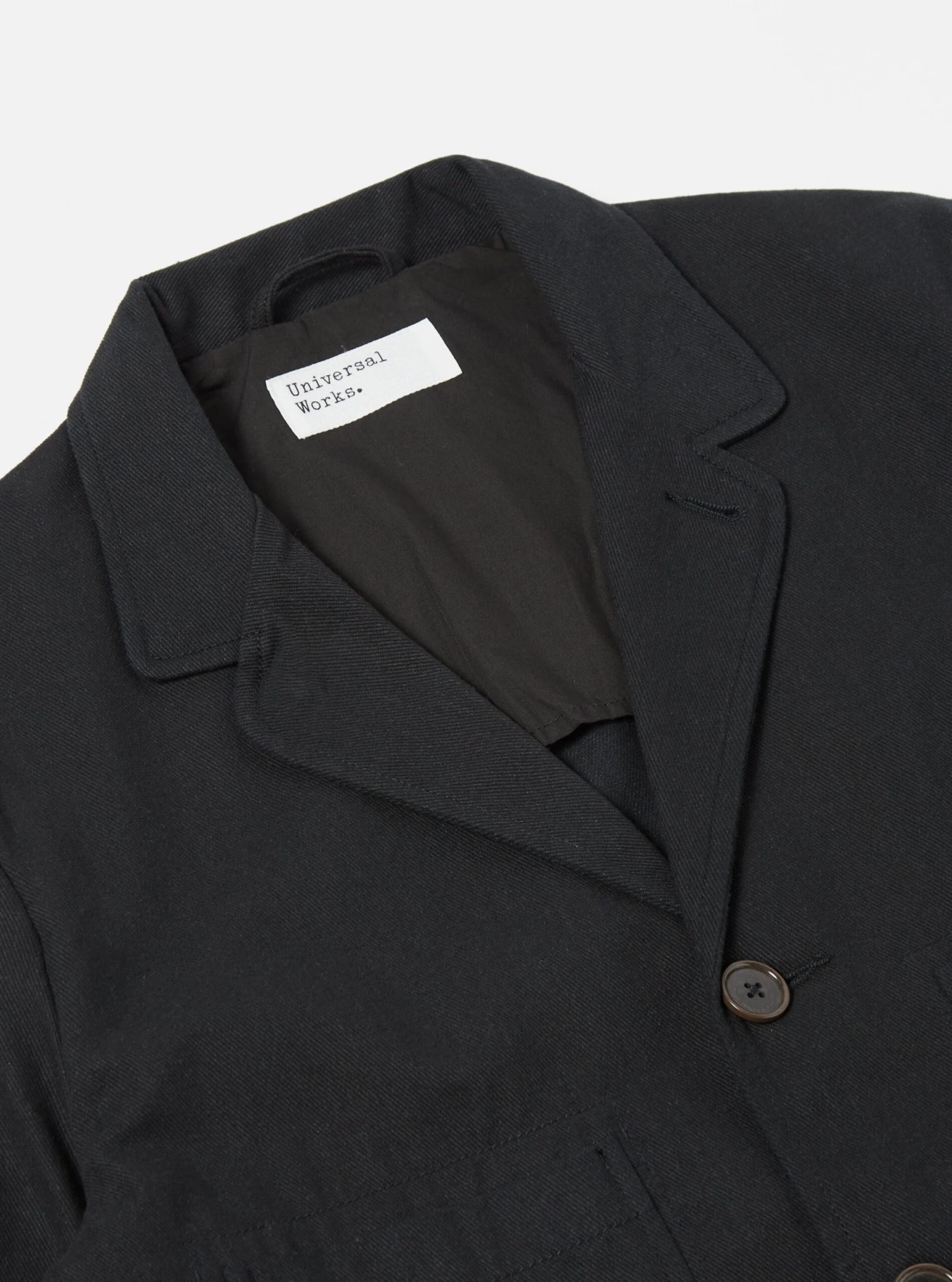 Universal Works Five Pocket Jacket In Black Winter Twill - Image 3