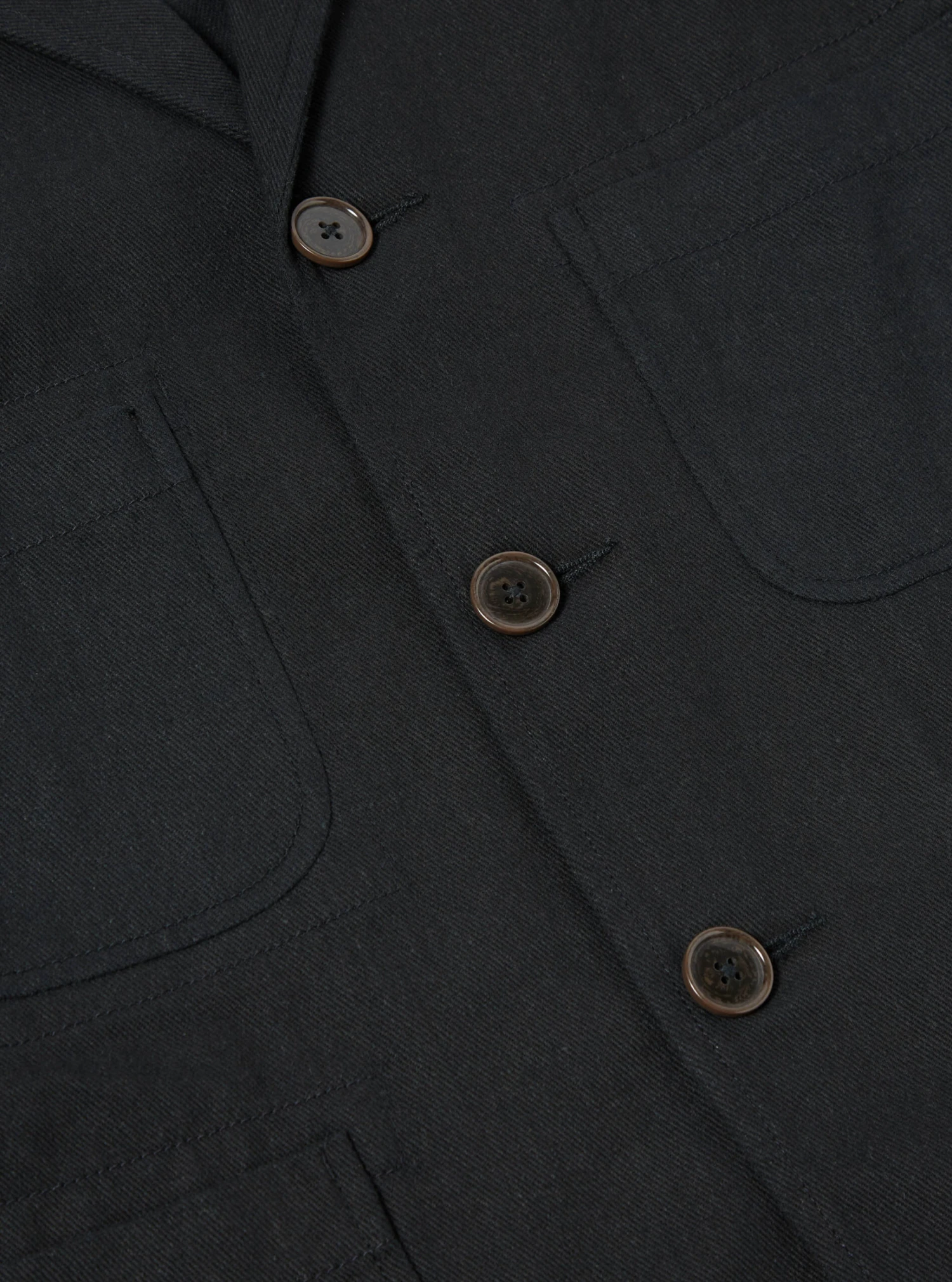 Universal Works Five Pocket Jacket In Black Winter Twill - Image 4