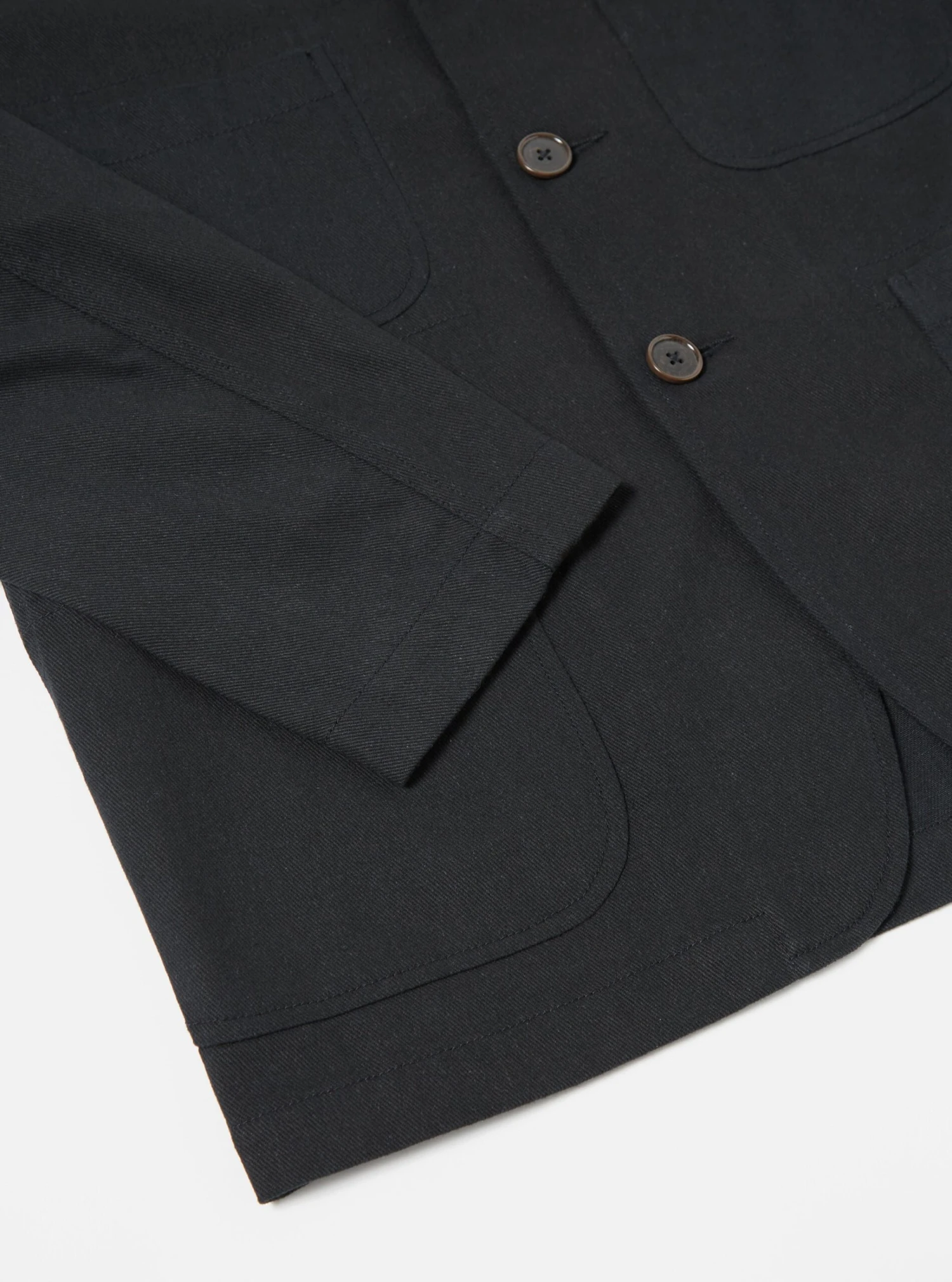 Universal Works Five Pocket Jacket In Black Winter Twill - Image 5