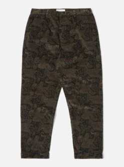 Universal Works Super Chino In Black Japanese Print Cord