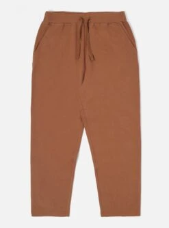 Universal Works Lounge Pant In Brown Brush Back Sweat