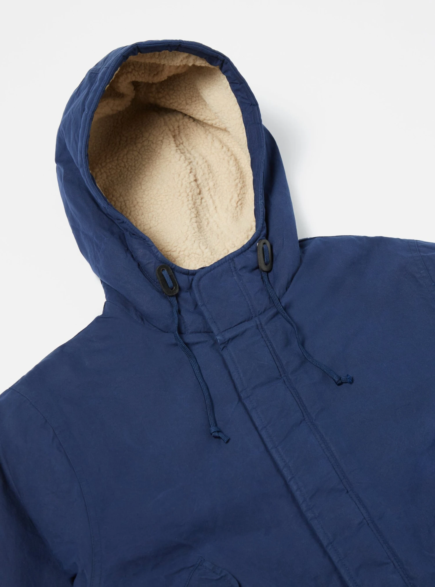 Universal Works Cold Weather Parka In Navy Scottish Wax Cotton - Image 3