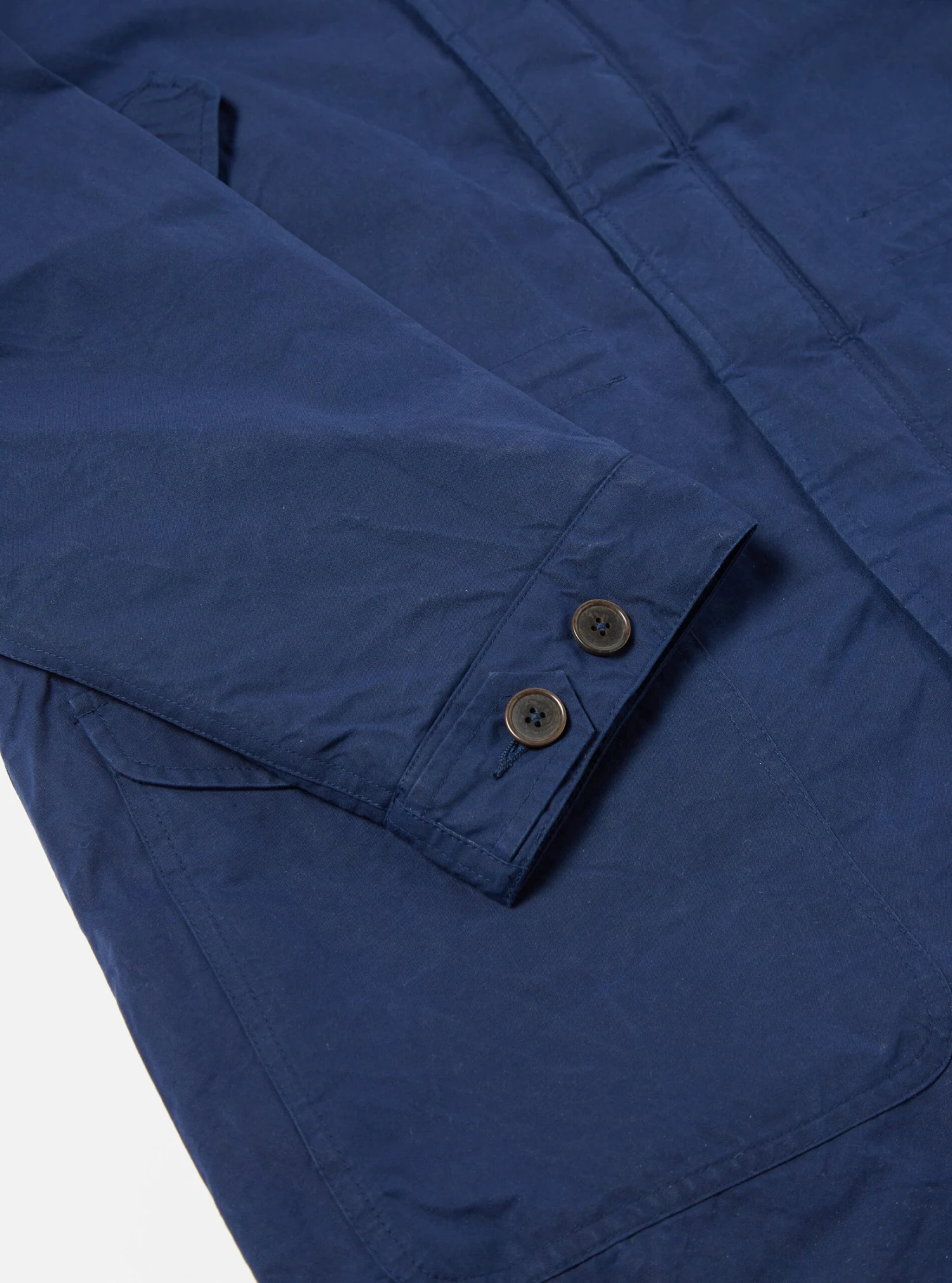 Universal Works Cold Weather Parka In Navy Scottish Wax Cotton - Image 5