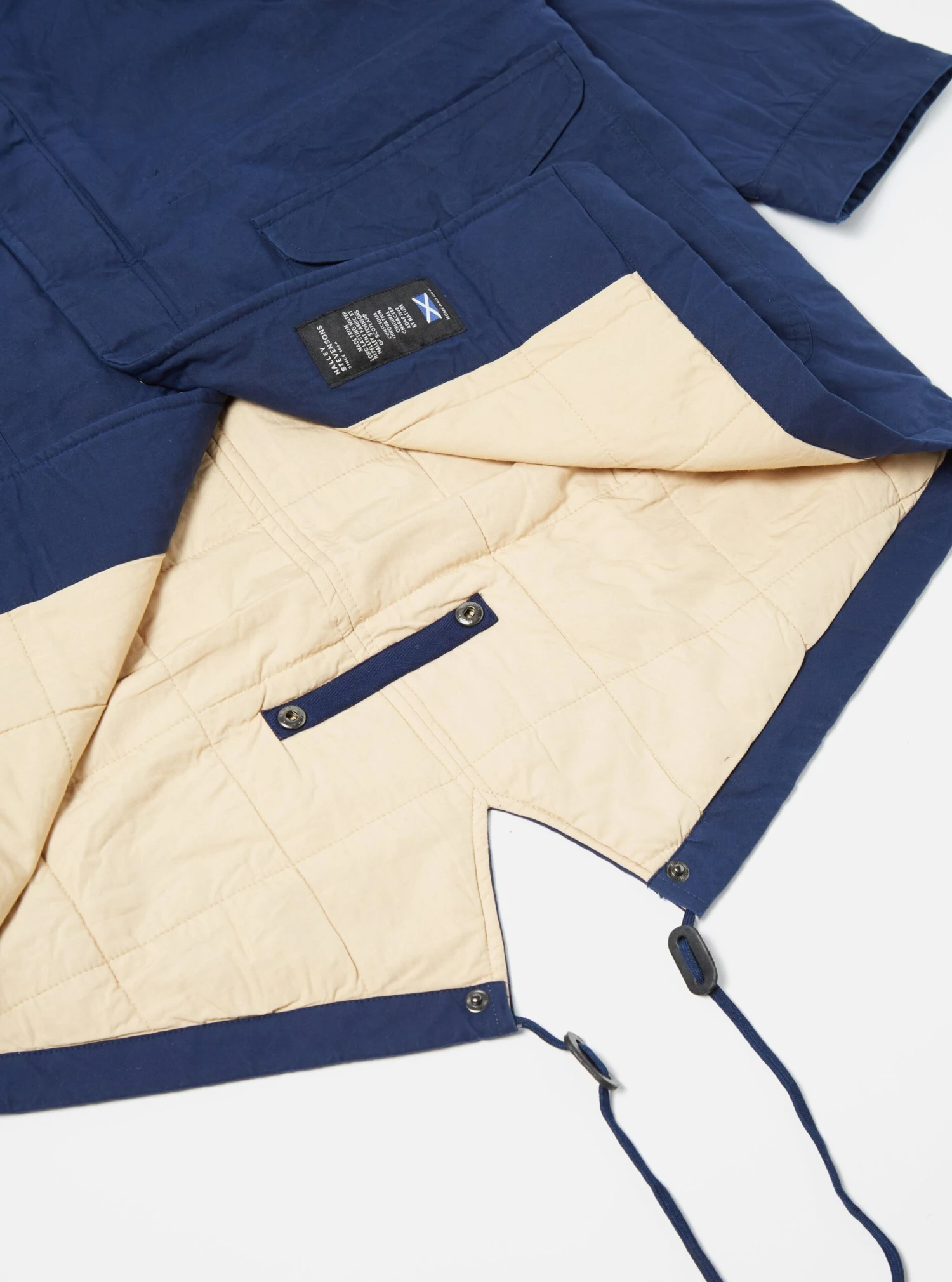 Universal Works Cold Weather Parka In Navy Scottish Wax Cotton - Image 7