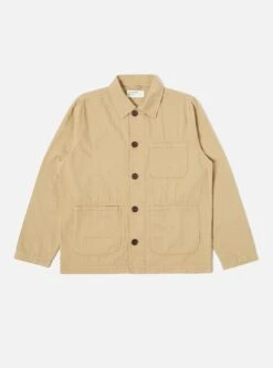 Universal Works Field Jacket In Sand Italian Herringbone Cotton