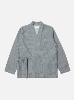 Universal Works Kyoto Work Jacket In Indigo Hickory Shirting