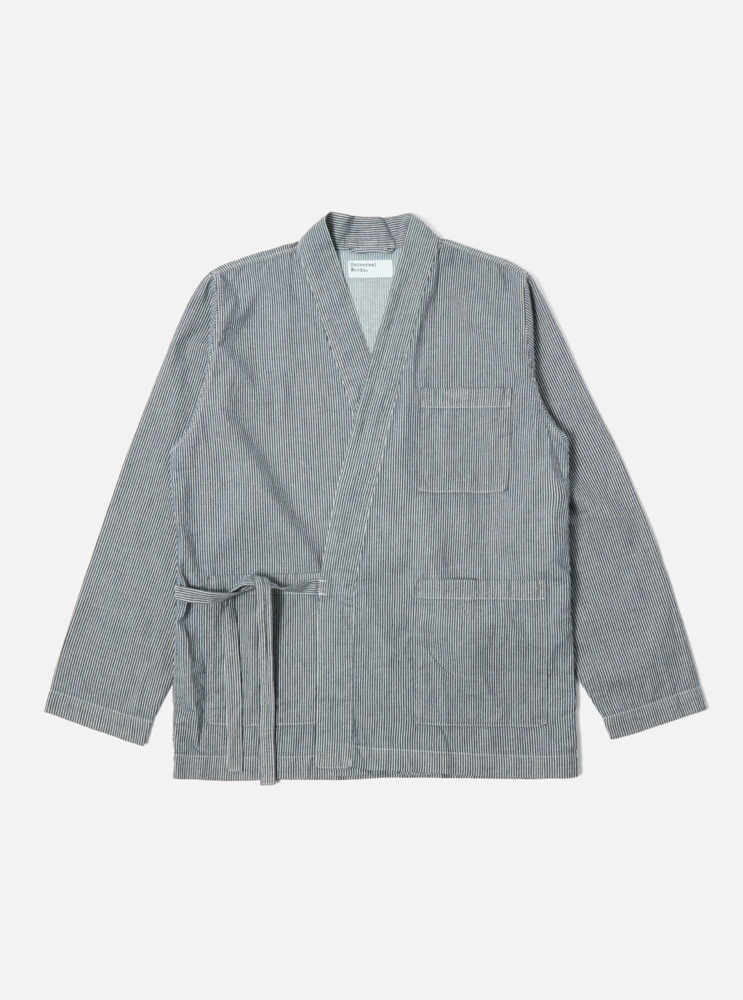 Universal Works Kyoto Work Jacket In Indigo Hickory Shirting