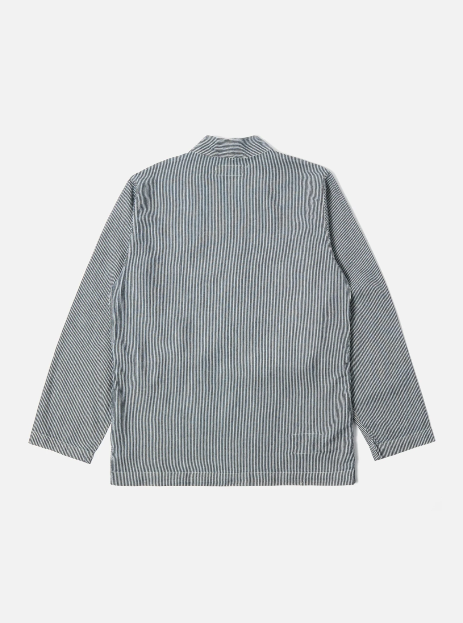 Universal Works Kyoto Work Jacket In Indigo Hickory Shirting - Image 2