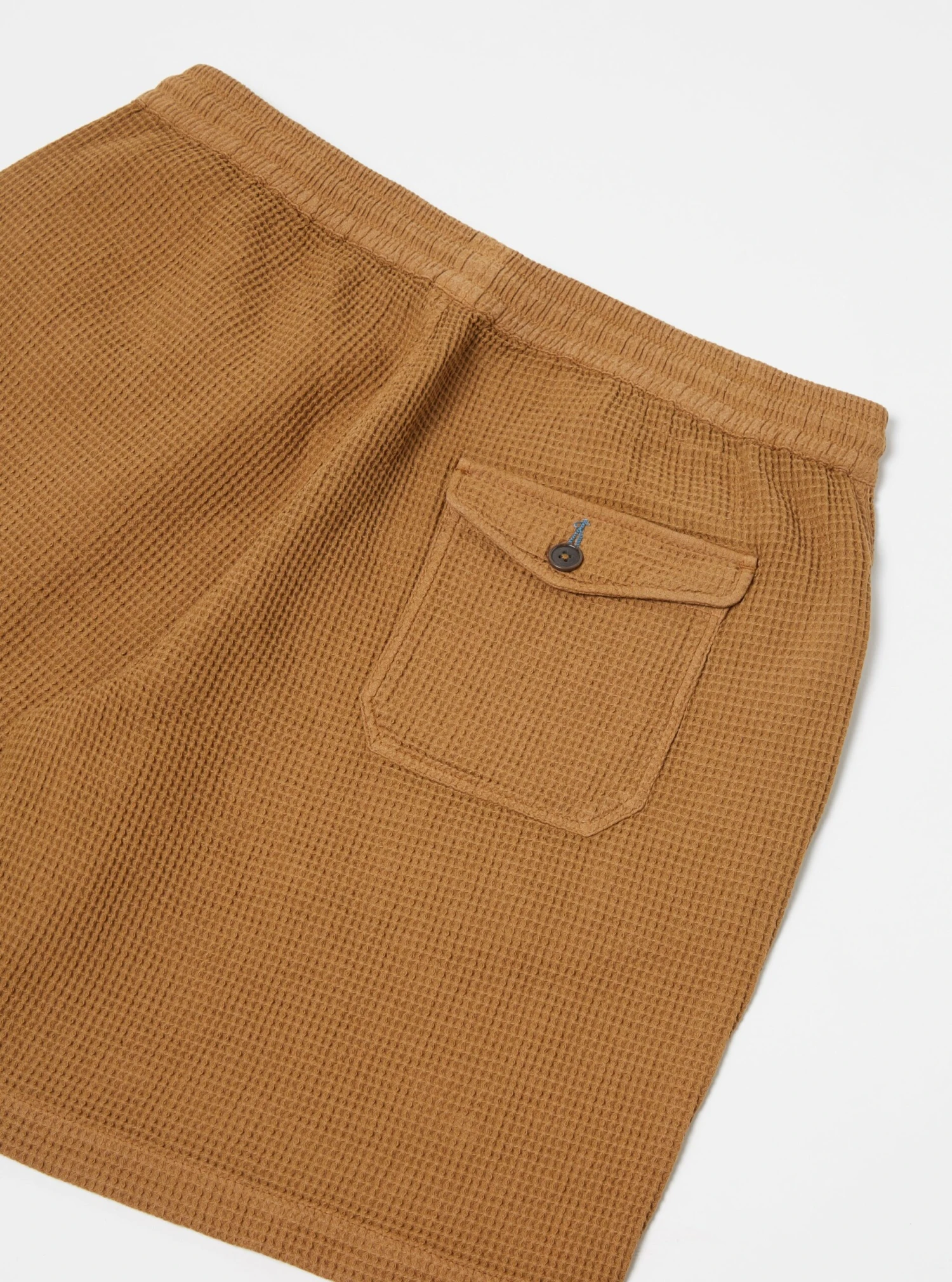 Universal Works Beach Short In Bronze Japanese Waffle - Image 5