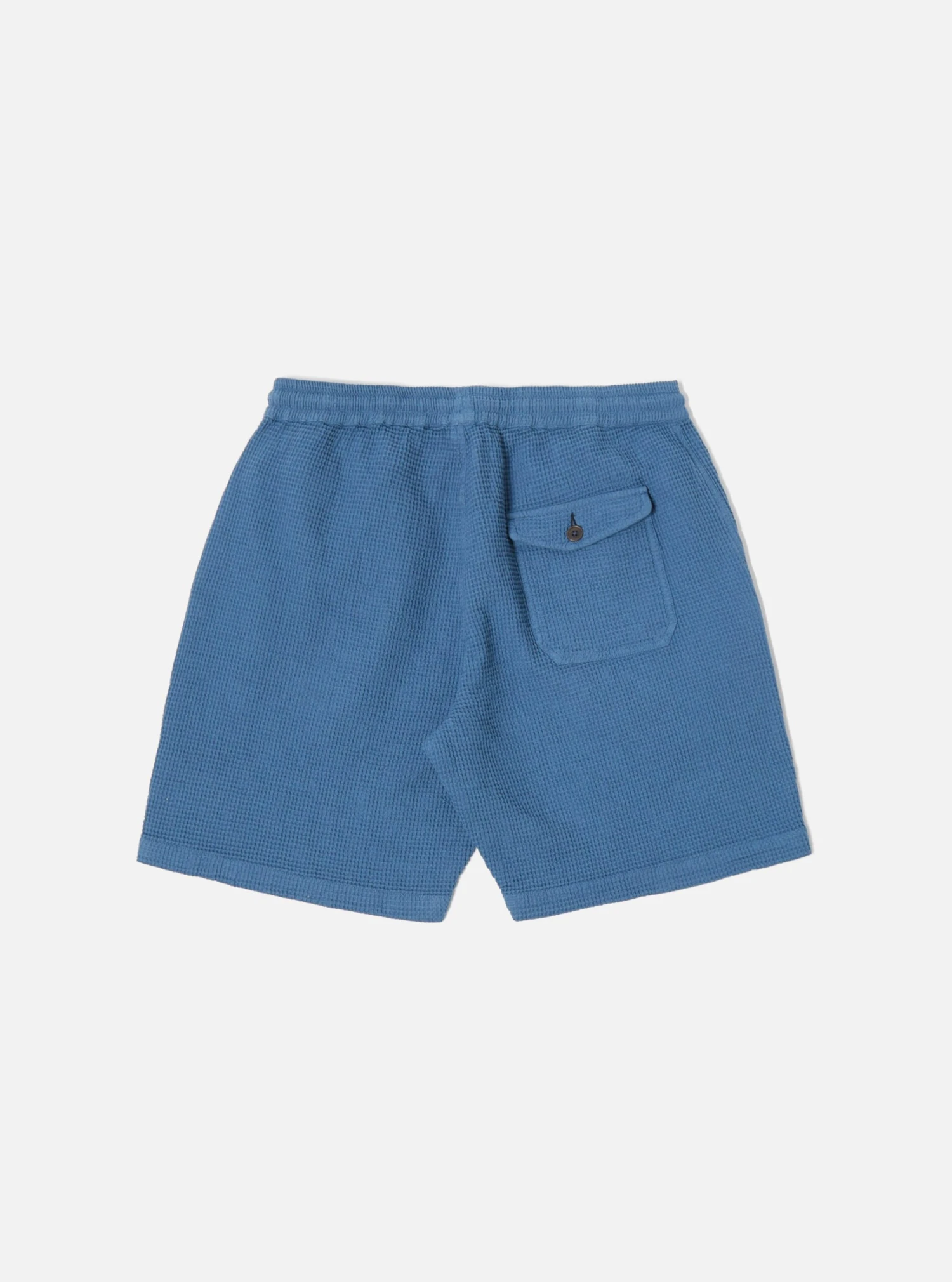 Universal Works Beach Short In Faded Blue Japanese Waffle - Image 2