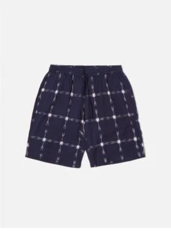 Universal Works Lumber Short In Indigo Indian Ikat