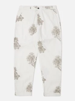 Universal Works RB Chino In Ecru Block Flower Twill